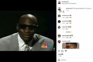 乐福晒出乔丹退役演讲视频并打趣詹姆斯：“决定二”